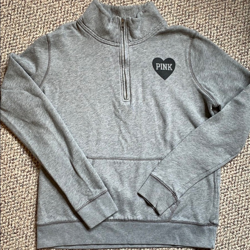 PINK VS grey pullover sweatshirt size small